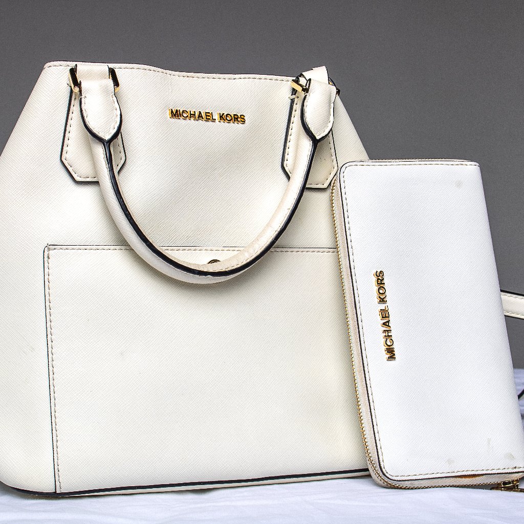 Michael Kors Bucket Bag Greenwich With Wallet Saffiano Leather